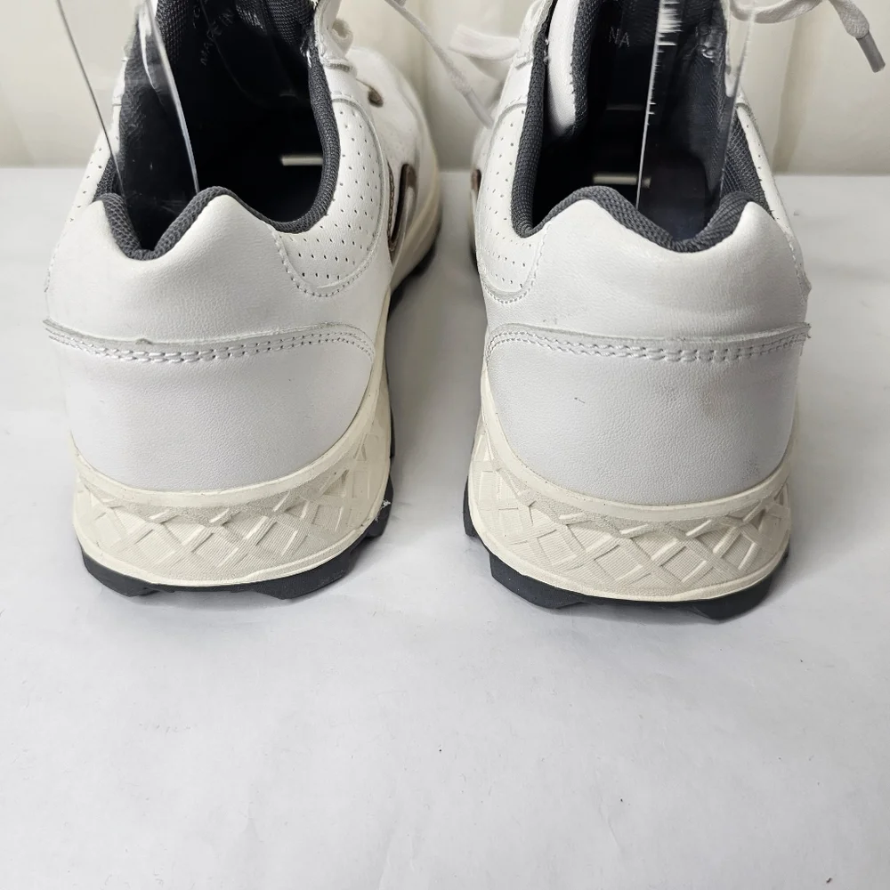 French Connection Petta Lace up Fashion Sneaker White Brown Gray Size 8